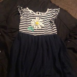 navy blue and white flower dress